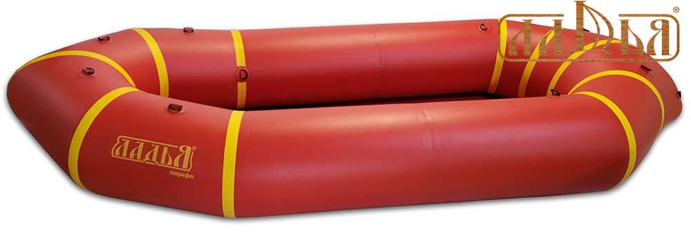 Надувний пакрафт Ладья ЛП-245 Каяк Комфорт червоний з жовтим червоний вкладиш