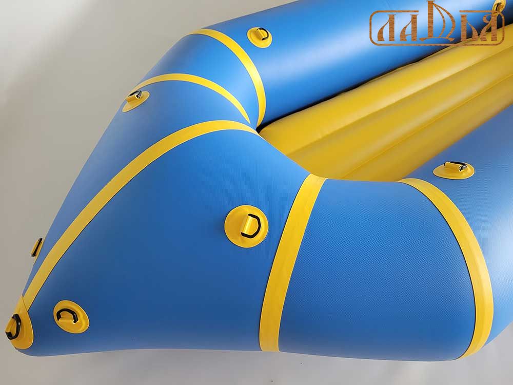 Надувний пакрафт Ладья ЛП-245 Каяк Комфорт жовтий з синім