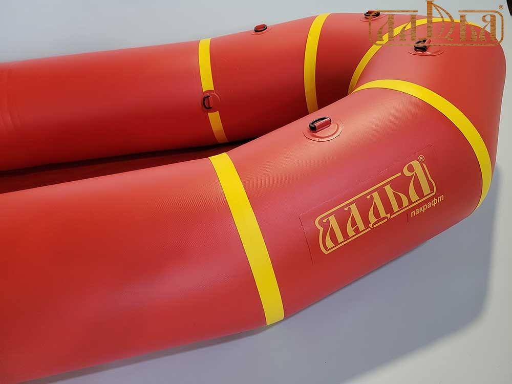 Надувний пакрафт Ладья ЛП-245 Каяк Базовий червоний з жовтим